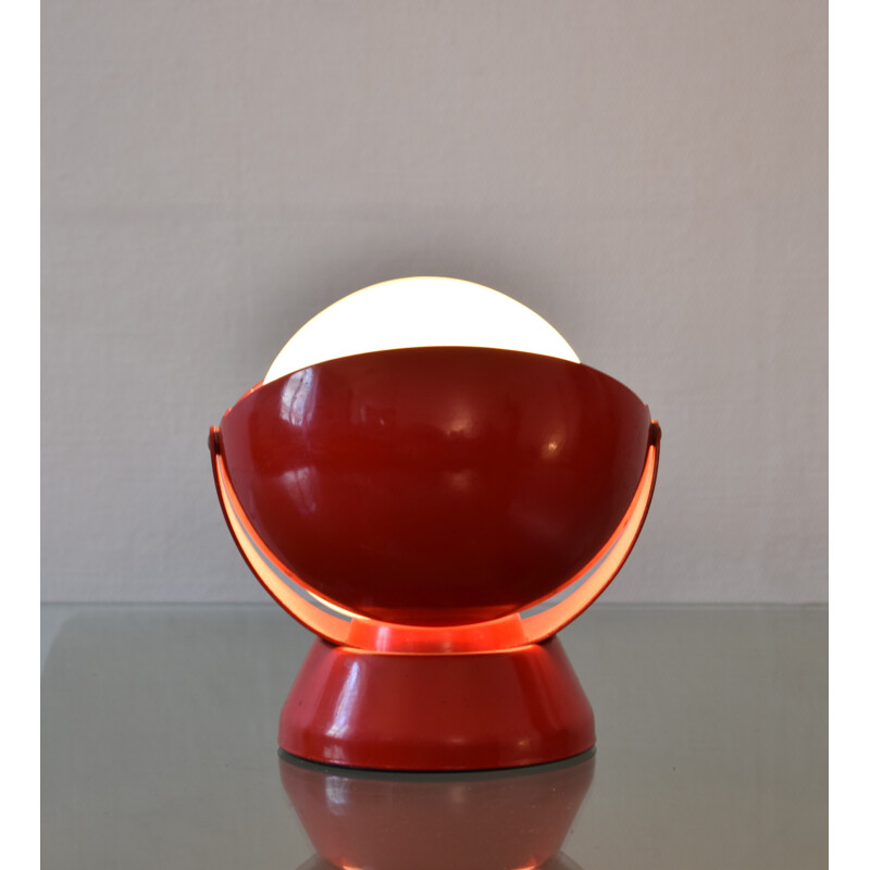 Lamp in red lacquered metal, Giovanni Luigi GORGONI - 1950s