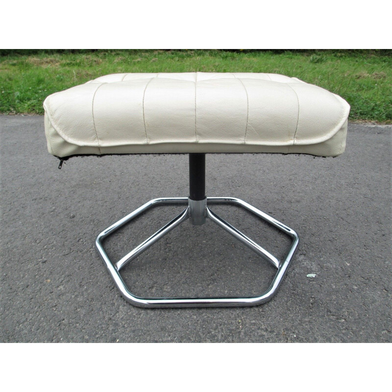 Mid century leather footrest by Unico, Denmark 1970s