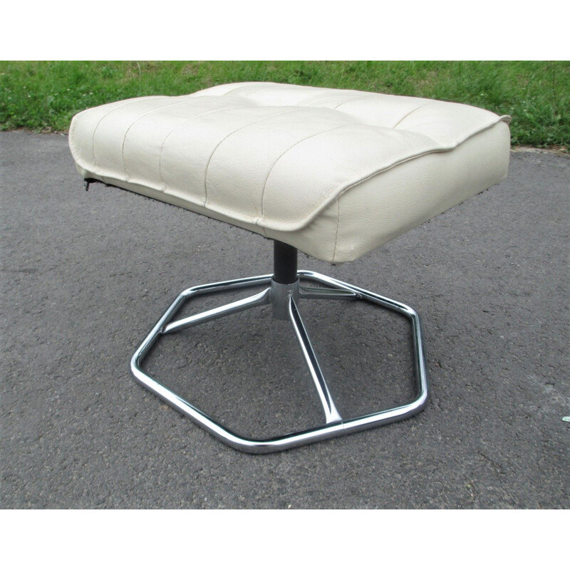 Mid century leather footrest by Unico, Denmark 1970s