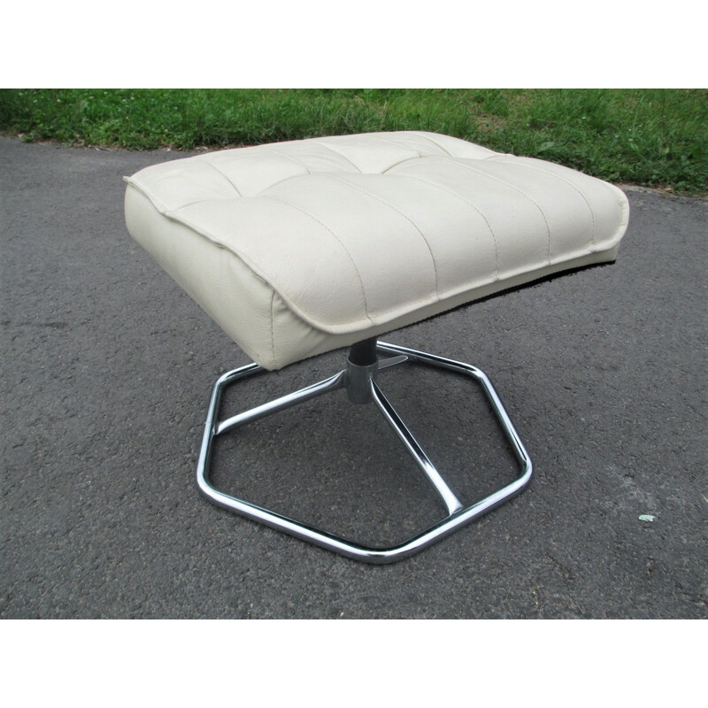 Mid century leather footrest by Unico, Denmark 1970s