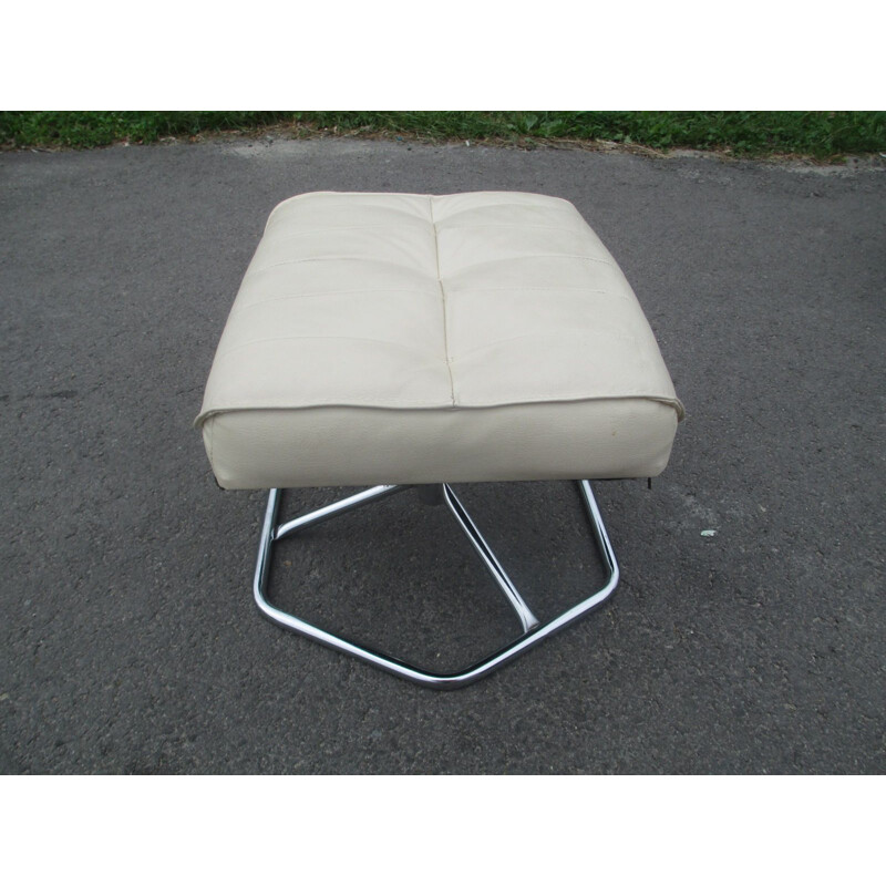 Mid century leather footrest by Unico, Denmark 1970s