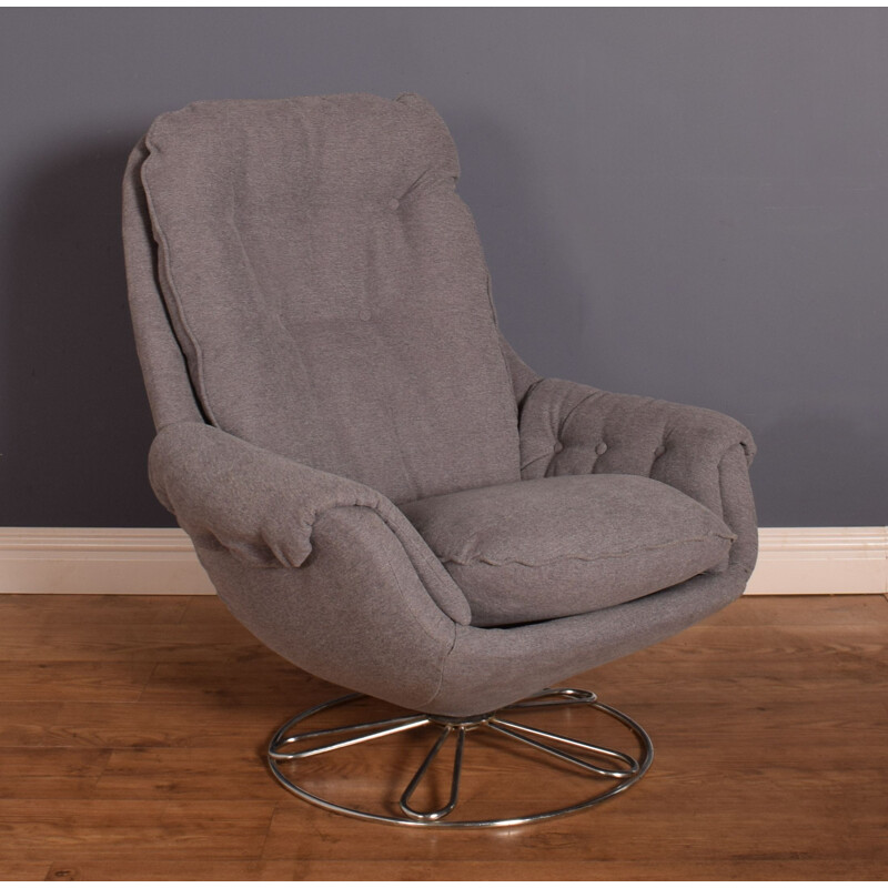 Scandinavische vintage draaifauteuil, 1960