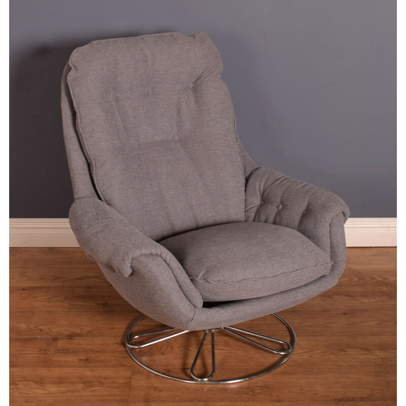 Scandinavische vintage draaifauteuil, 1960