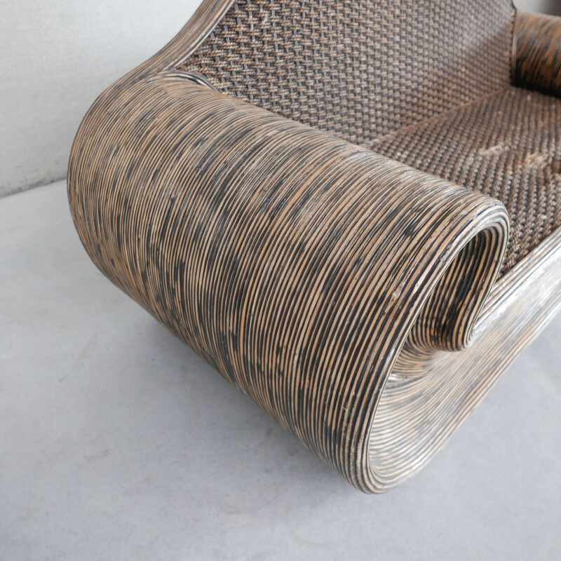 Mid-century French bamboo sofa, 1960s