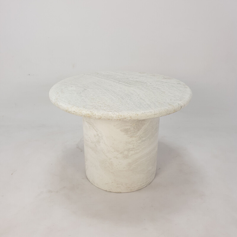 Travertine vintage coffee table by Up & Up, Italy 1970s