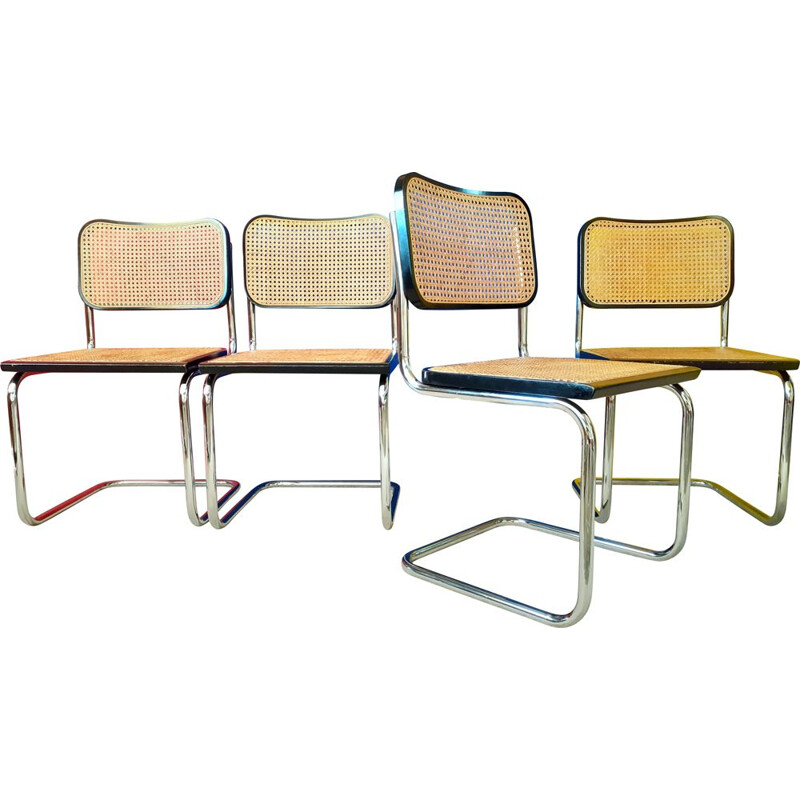 Set of 4 vintage b32 chairs by Marcel Breuer, 1970-1980