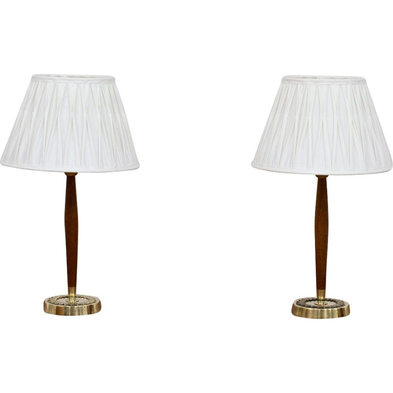 Paire de lampes de table suédoises vintage par Hans Bergström pour ASEA, 1950