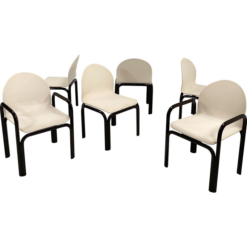 Set of 6 vintage Orsay armchairs by Gae Aulenti for Knoll, 1970s