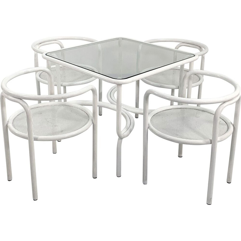 White vintage Locus Solus garden table by Gae Aulenti for Poltronova, 1960s