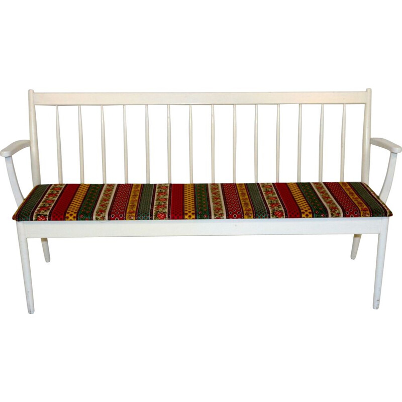 Scandinavian vintage beechwood bench for Edbysverken, 1960