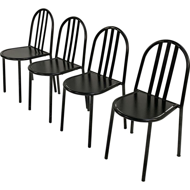 Ensemble de 4 chaises vintage no.222 de Robert Mallet-Stevens, 1970