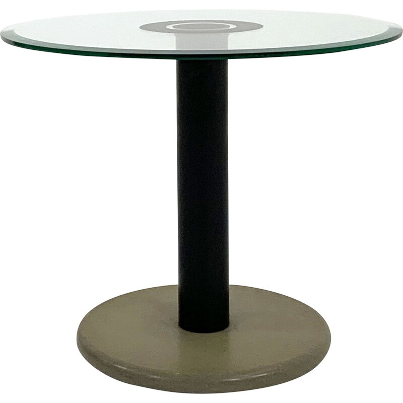 Postmodern vintage side table in Granite & Glass, 1980s