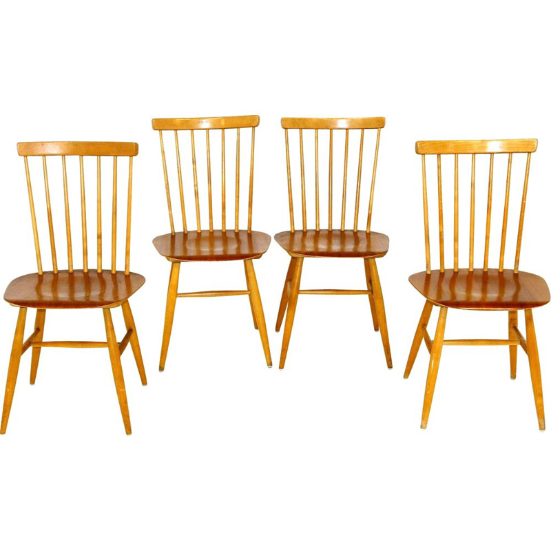 Ensemble de 4 chaises vintage en teck pour Edbysverken, 1960