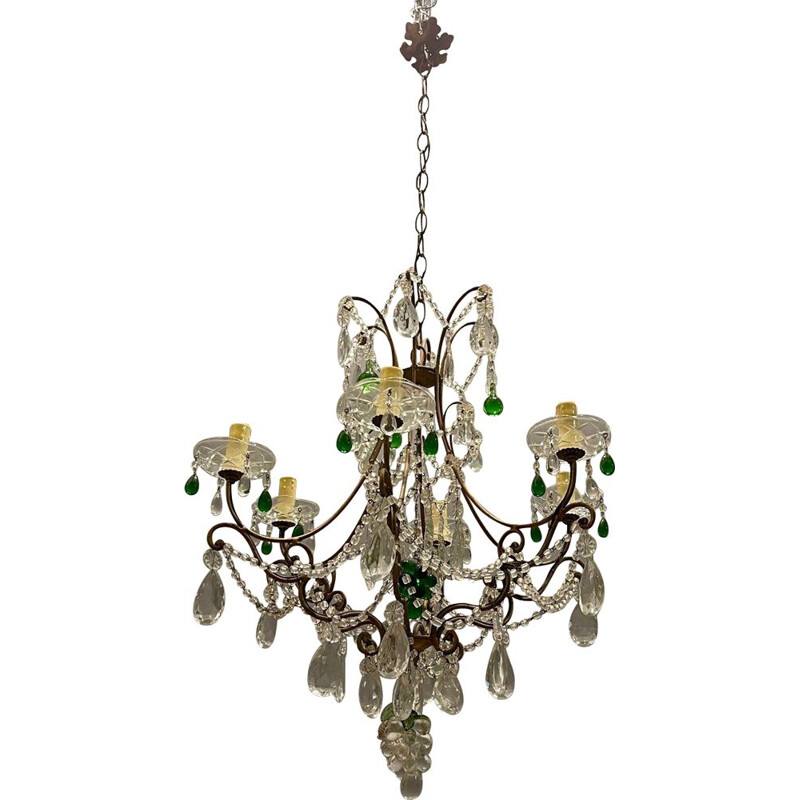 Vintage Murano glass chandelier with fruits, Italy