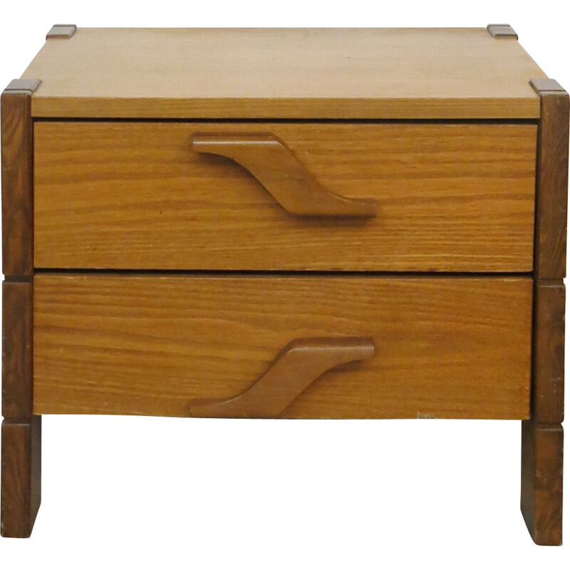 Vintage stained wood night stand, 1970-1980