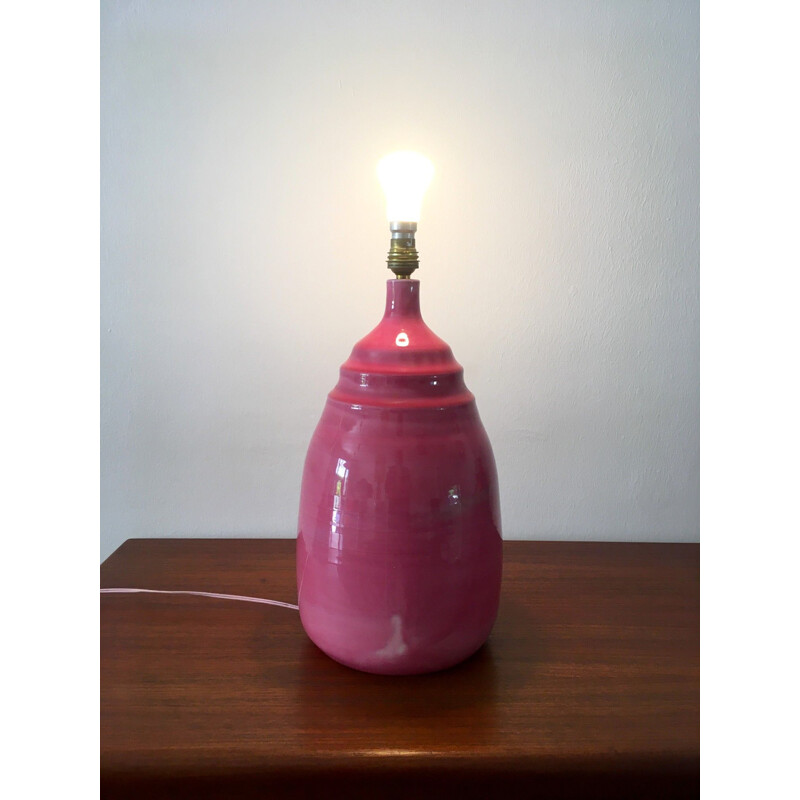 Lampe vintage en céramique par B. Pichon, 1970