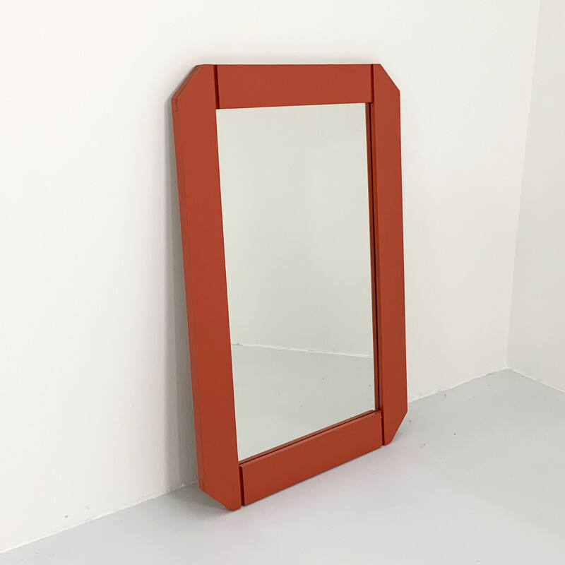 Miroir mural vintage corail d'Ettore Sottsass pour Poltronova, 1960