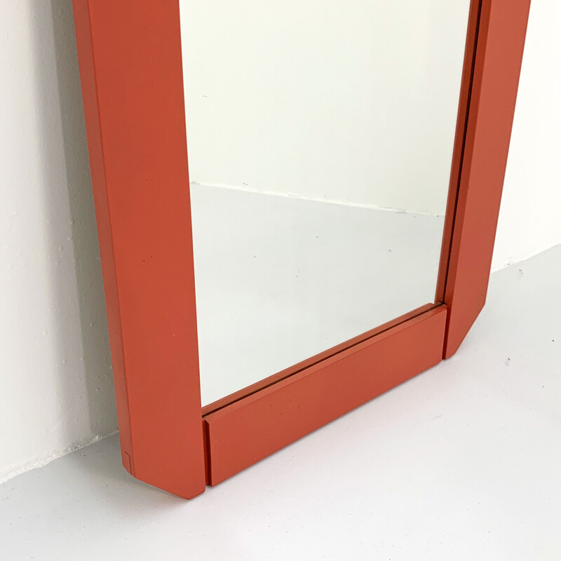 Miroir mural vintage corail d'Ettore Sottsass pour Poltronova, 1960