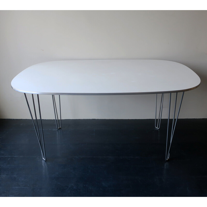 Danish vintage ellipse shaped dining table, 1970s