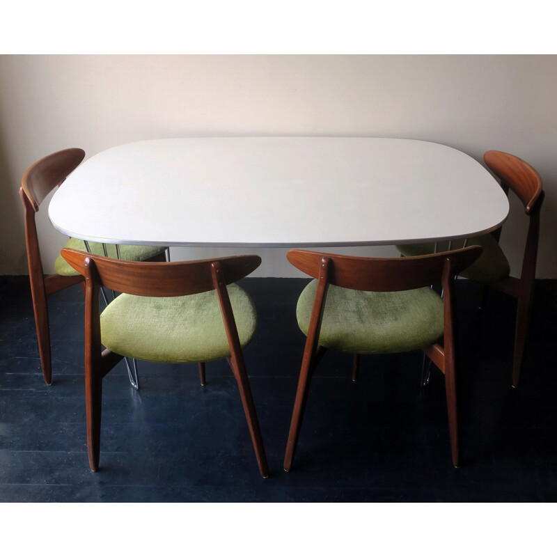 Danish vintage ellipse shaped dining table, 1970s