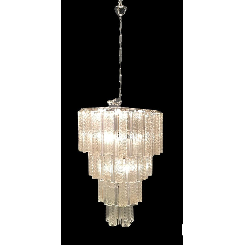 Mid-century Murano glass tube prism chandelier, 1970s