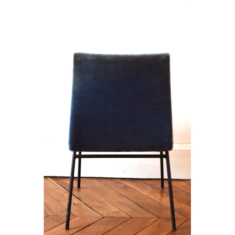 Meuble TV chair in blue fabric, Pierre PAULIN - 1950s