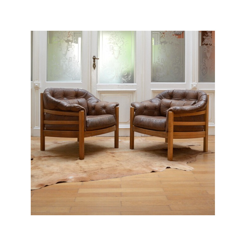 Danish pair of chairs, Arne NORELL - 1970s
