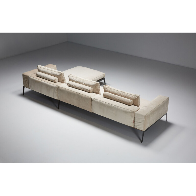 Mid century Lifesteel white three seater sofa by Antonio Citterio for Flexform, 2018