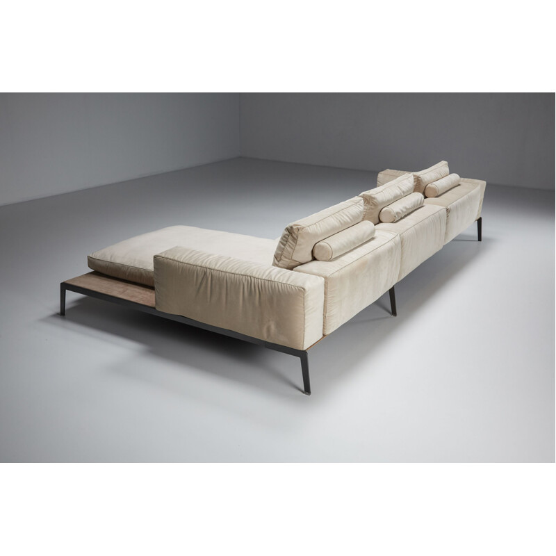 Canapé trois places vintage Lifesteel blanc par Antonio Citterio pour Flexform, 2018