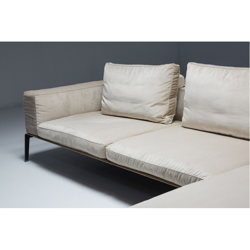 Mid century Lifesteel white three seater sofa by Antonio Citterio for Flexform, 2018