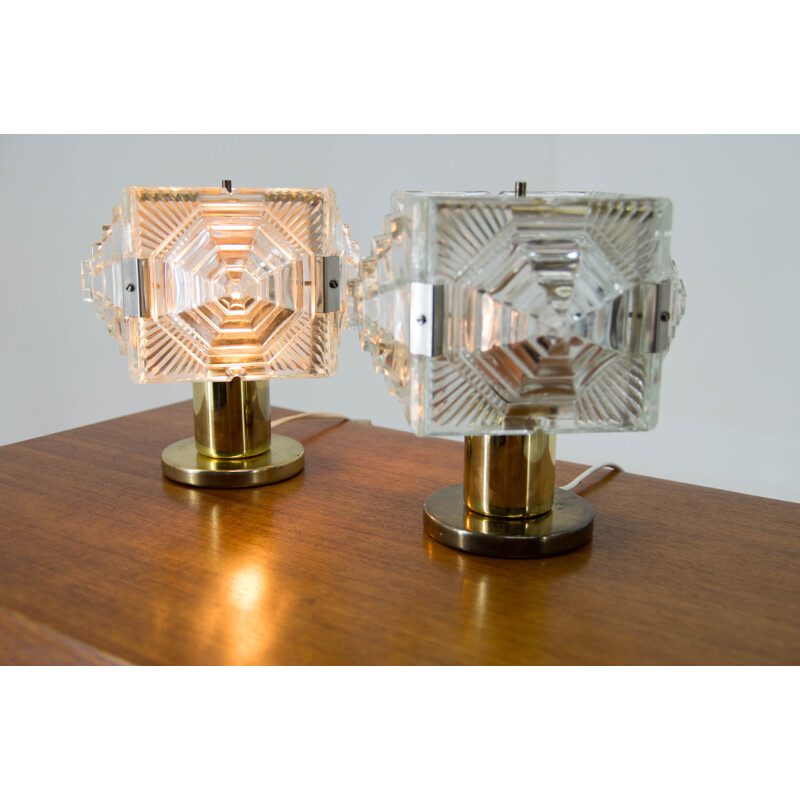 Pair of vintage table lamps by Kamenicky Senov, 1970s