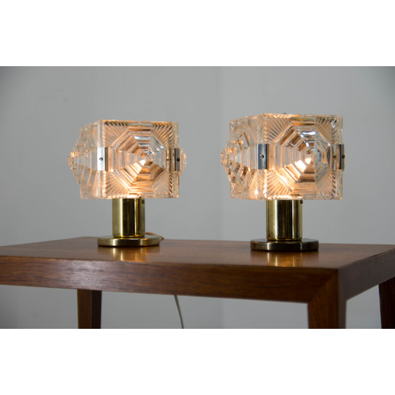 Pair of vintage table lamps by Kamenicky Senov, 1970s