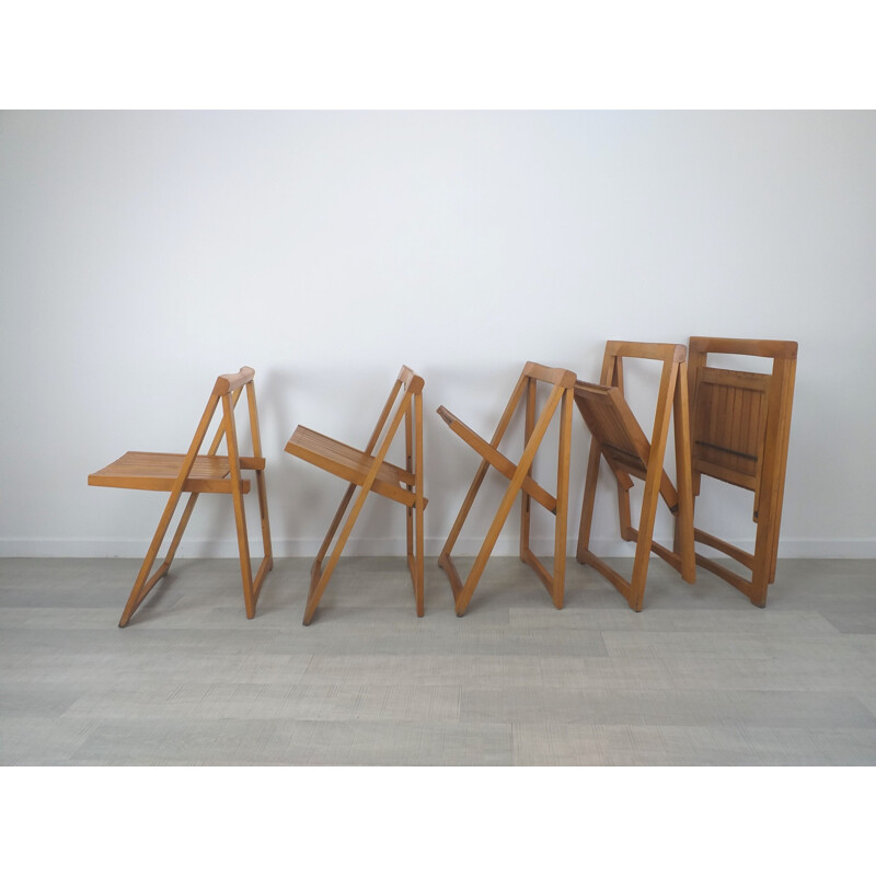 Set of 5 vintage folding chairs by Aldo Jacober, 1970