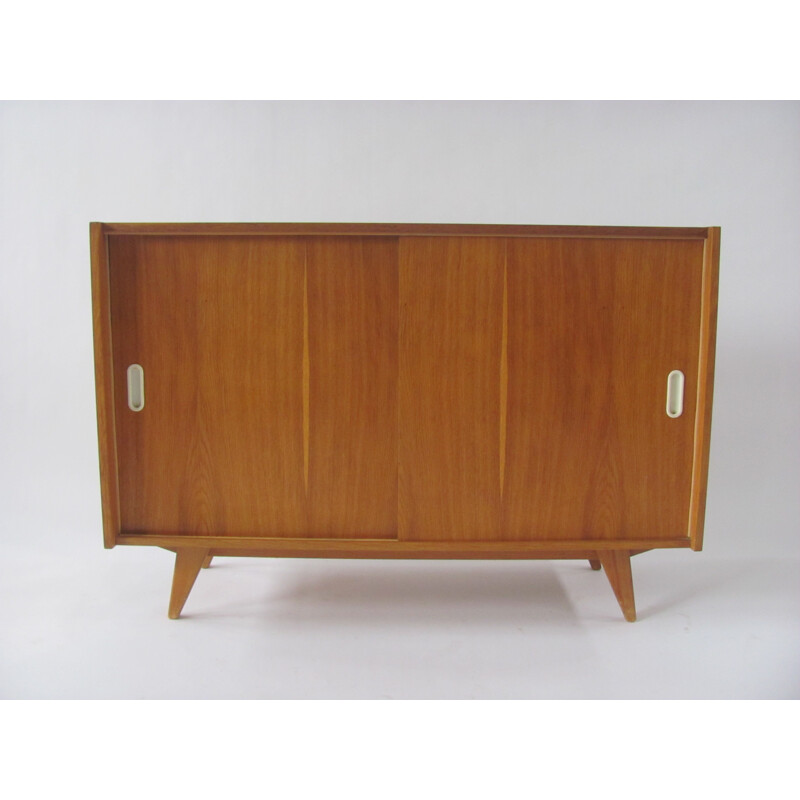 Vintage highboard with sliding doors by Jiroutek for Interier Praha, Czechoslovakia 1960s