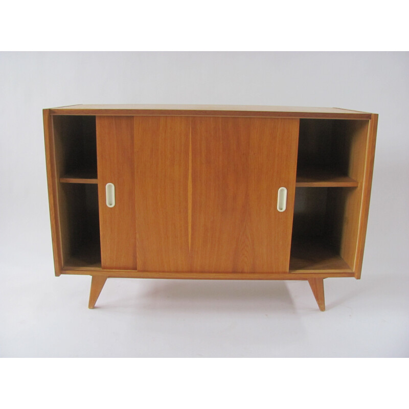 Vintage highboard with sliding doors by Jiroutek for Interier Praha, Czechoslovakia 1960s