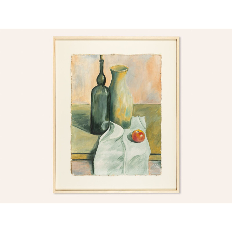 Huile sur plaque vintage de Nature morte, 1920