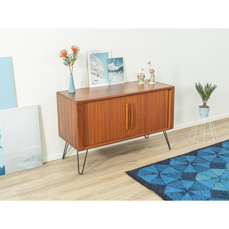Mid century teak sideboard with two tambour doors by Dyrlund, Denmark 1960s