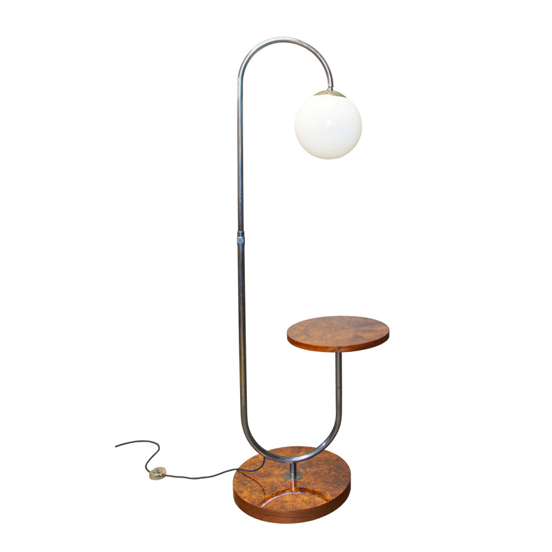 Vintage Bauhaus floor lamp by Slezakovy Zavody, Czechoslovakia 1930s