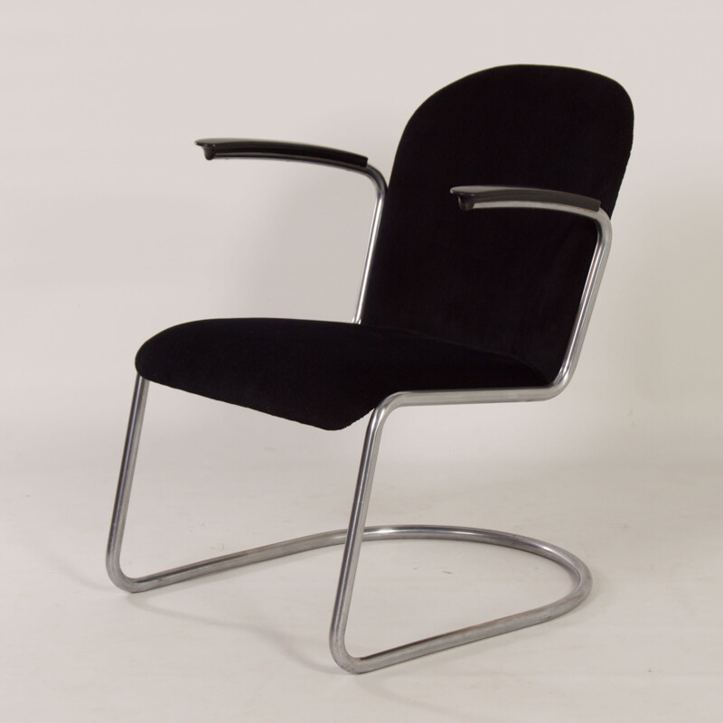 Freischwinger 413 Vintage Sessel von W.H. Gispen für Gispen, 1950