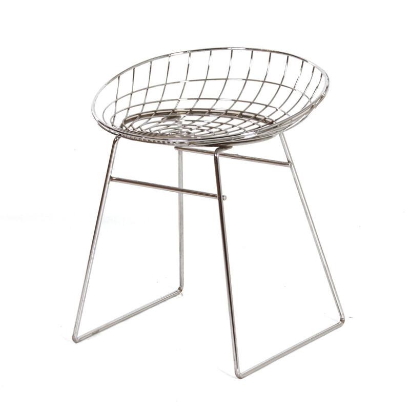 Vintage KM05 wire stool by Cees Braakman and Adriaan Dekker for Pastoe, 1950s