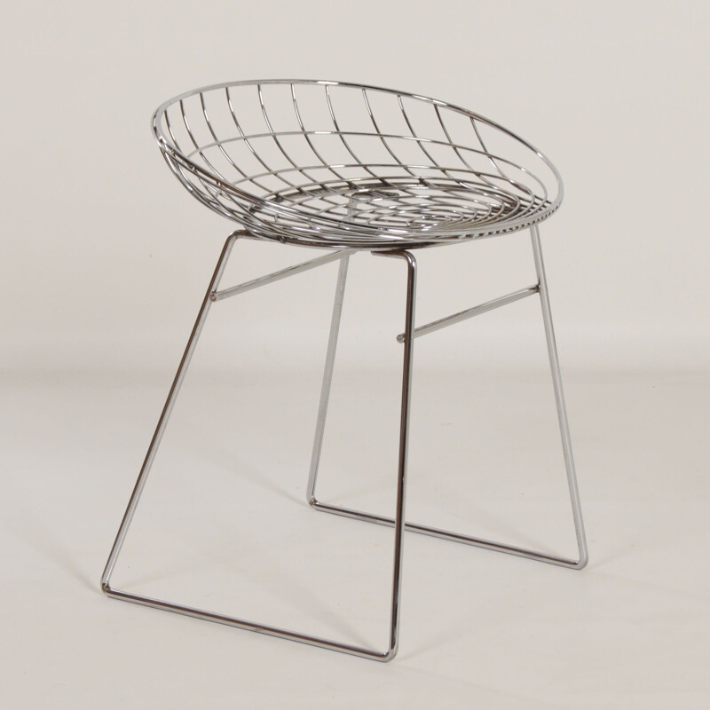 Vintage KM05 wire stool by Cees Braakman and Adriaan Dekker for Pastoe, 1950s