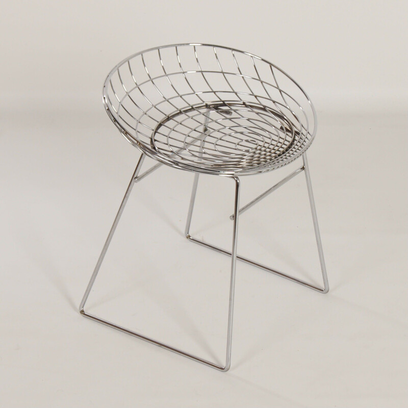 Vintage KM05 wire stool by Cees Braakman and Adriaan Dekker for Pastoe, 1950s