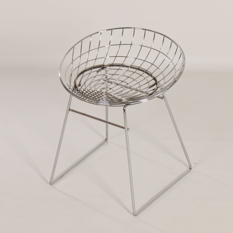 Tabouret en fil de fer vintage KM05 par Cees Braakman et Adriaan Dekker pour Pastoe, 1950