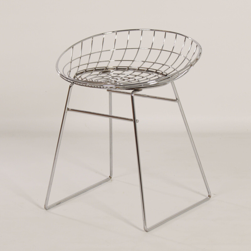 Vintage KM05 wire stool by Cees Braakman and Adriaan Dekker for Pastoe, 1950s