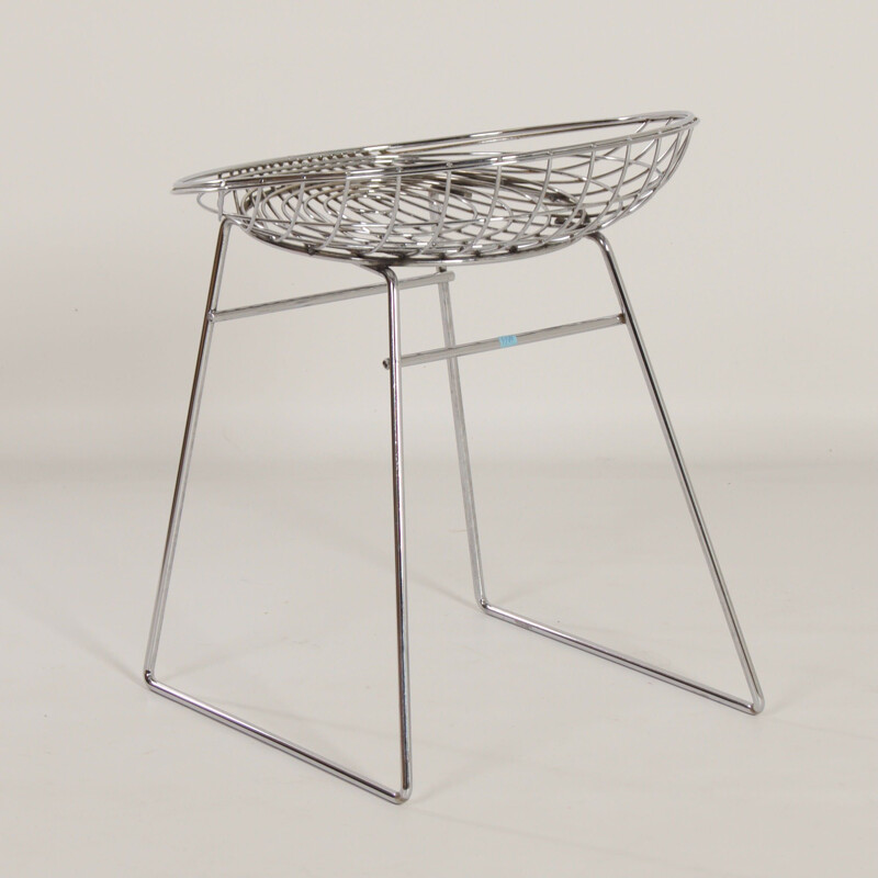 Tabouret en fil de fer vintage KM05 par Cees Braakman et Adriaan Dekker pour Pastoe, 1950