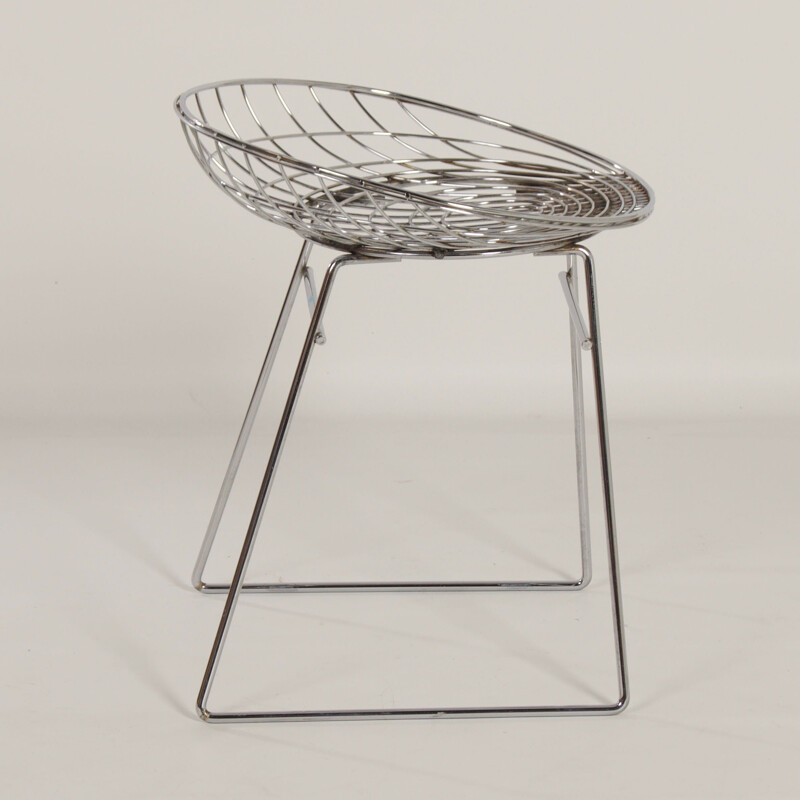 Vintage KM05 wire stool by Cees Braakman and Adriaan Dekker for Pastoe, 1950s