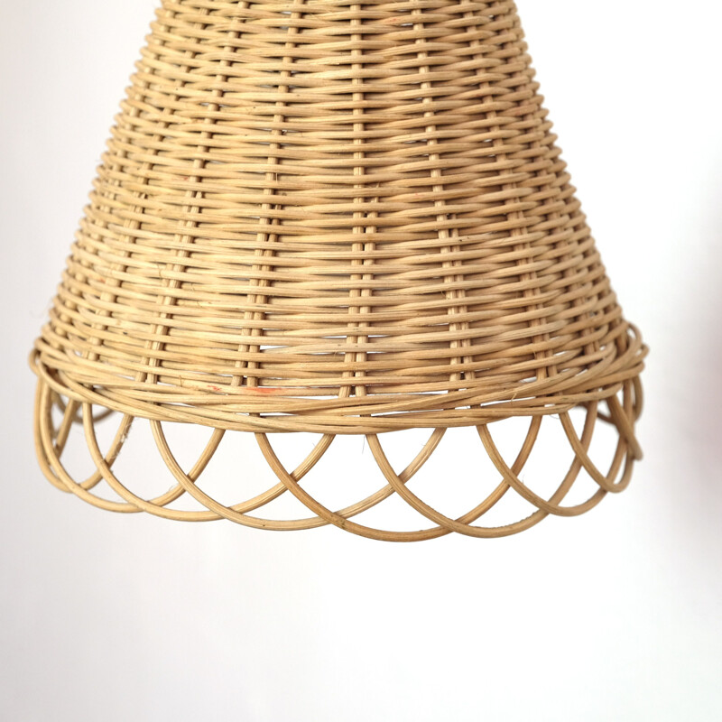 Vintage wicker wall lamp, 1970