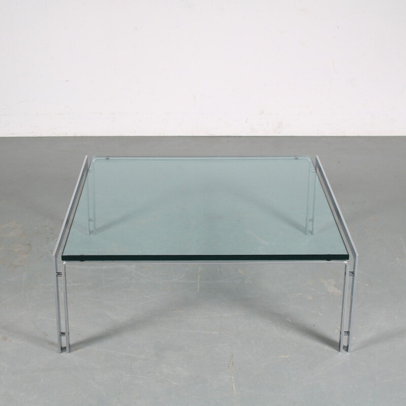 Vintage glass coffee table by Metaform, Netherlands 1960s