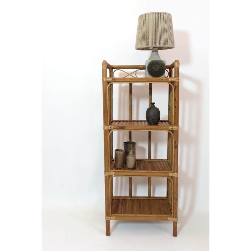 Vintage bamboo shelf, 1970