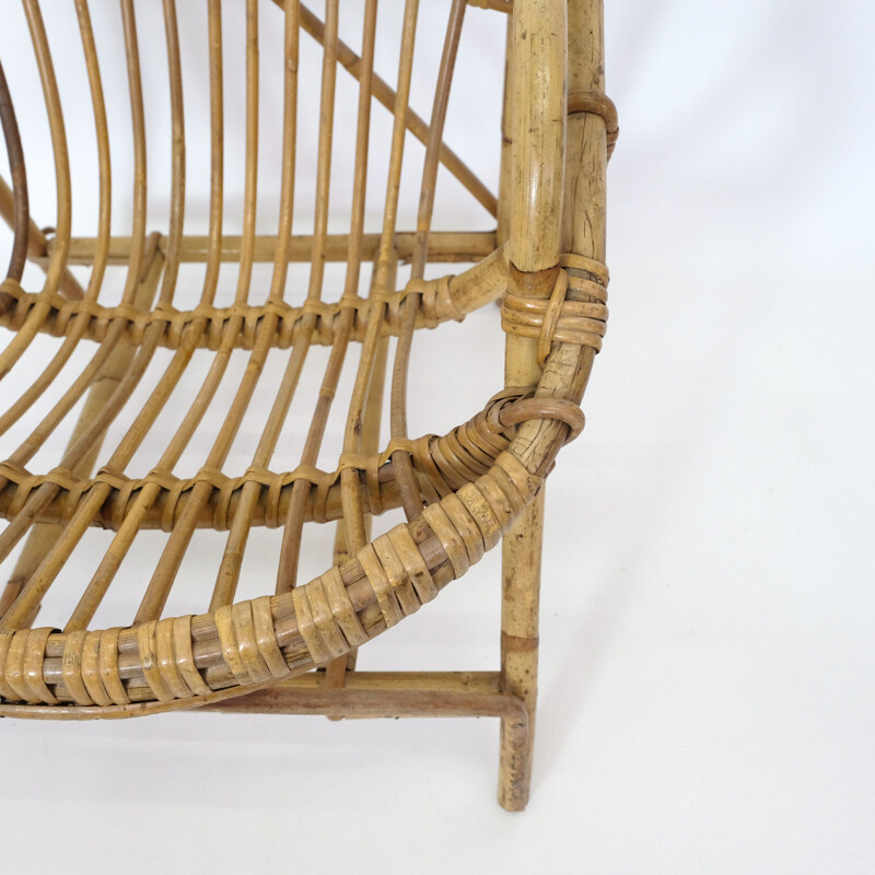 Vintage children's chair in rattan, 1960-1970